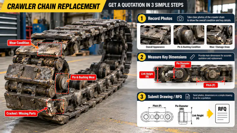 Photo and measurement preparation guide for replacement chain request